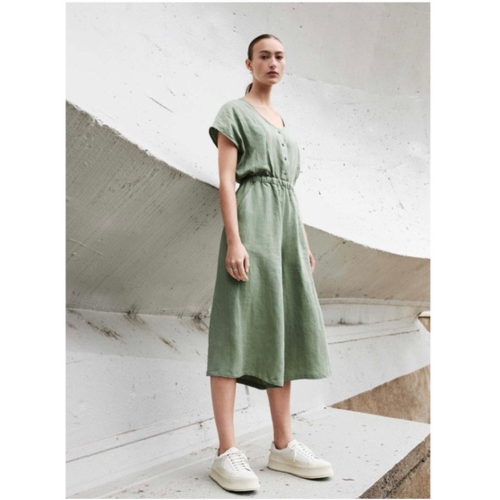 Eve Gravel Linen Jumpsuit - Size L